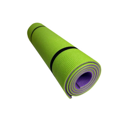 Коврик для йоги, фитнеса и спорта (каремат спортивный) Спорт 8 мм Зелёно-фиолетовый