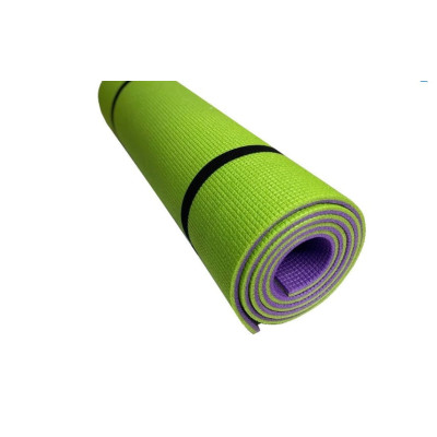 Килимок для йоги, фітнесу та спорту (каремат спортивний) Спорт 8 мм Зелено-фіолетовий
