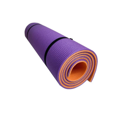 Коврик для йоги, фитнеса и спорта (каремат спортивный) Спорт 8 мм Фиолетово-оранжевый