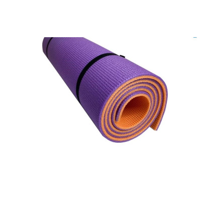 Килимок для йоги, фітнесу та спорту (каремат спортивний) Спорт 8 мм Фіолетово-оранжевий